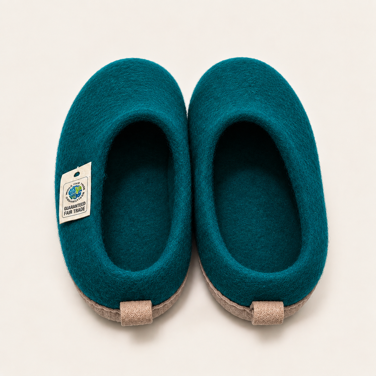 Wool felt slip on low back - Peacock (Unisex)
