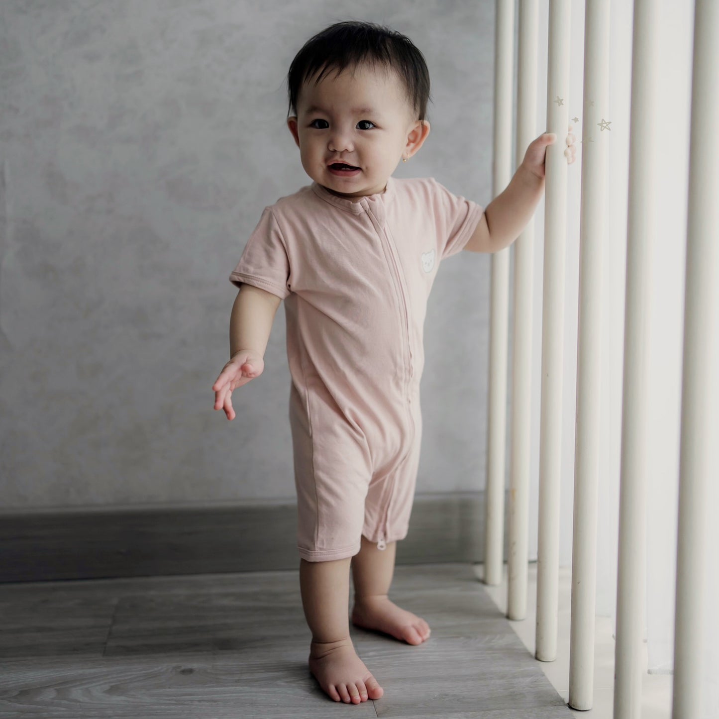 Taylor Bamboo Cotton Romper - Blush