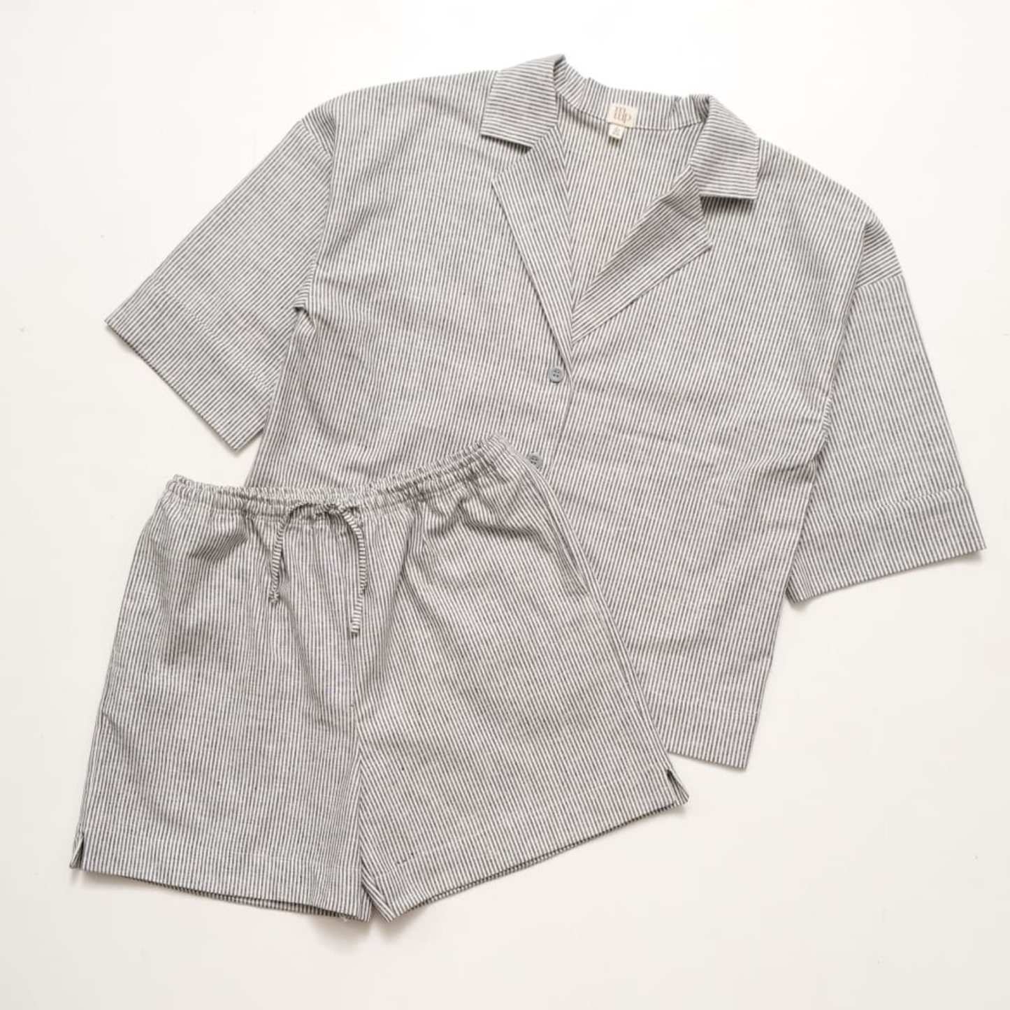 Rayee Linen Ink Stripes Short Set