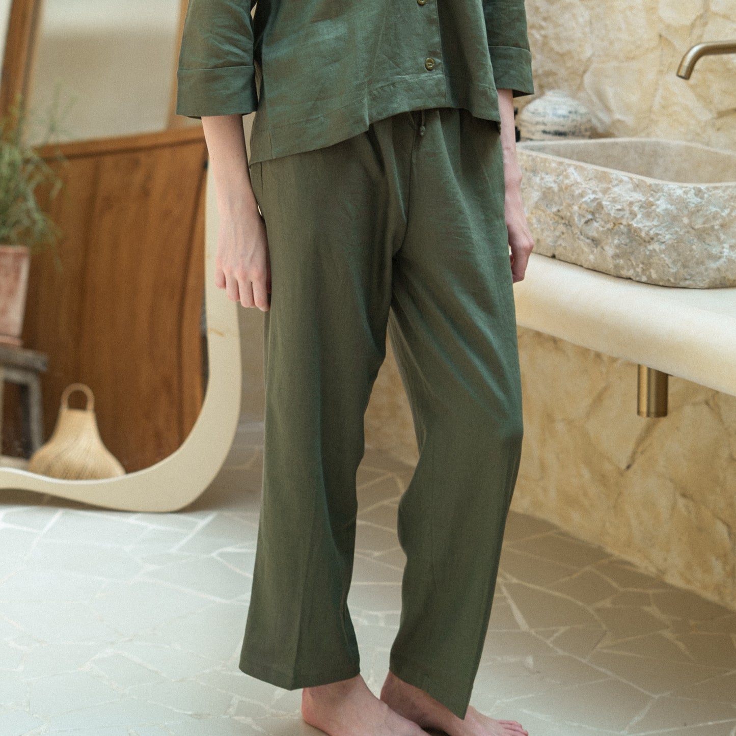 Lucie Linen Forest Longset