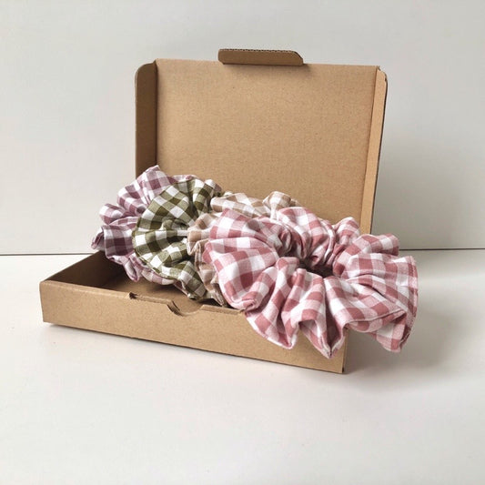 Gingham Scrunchies