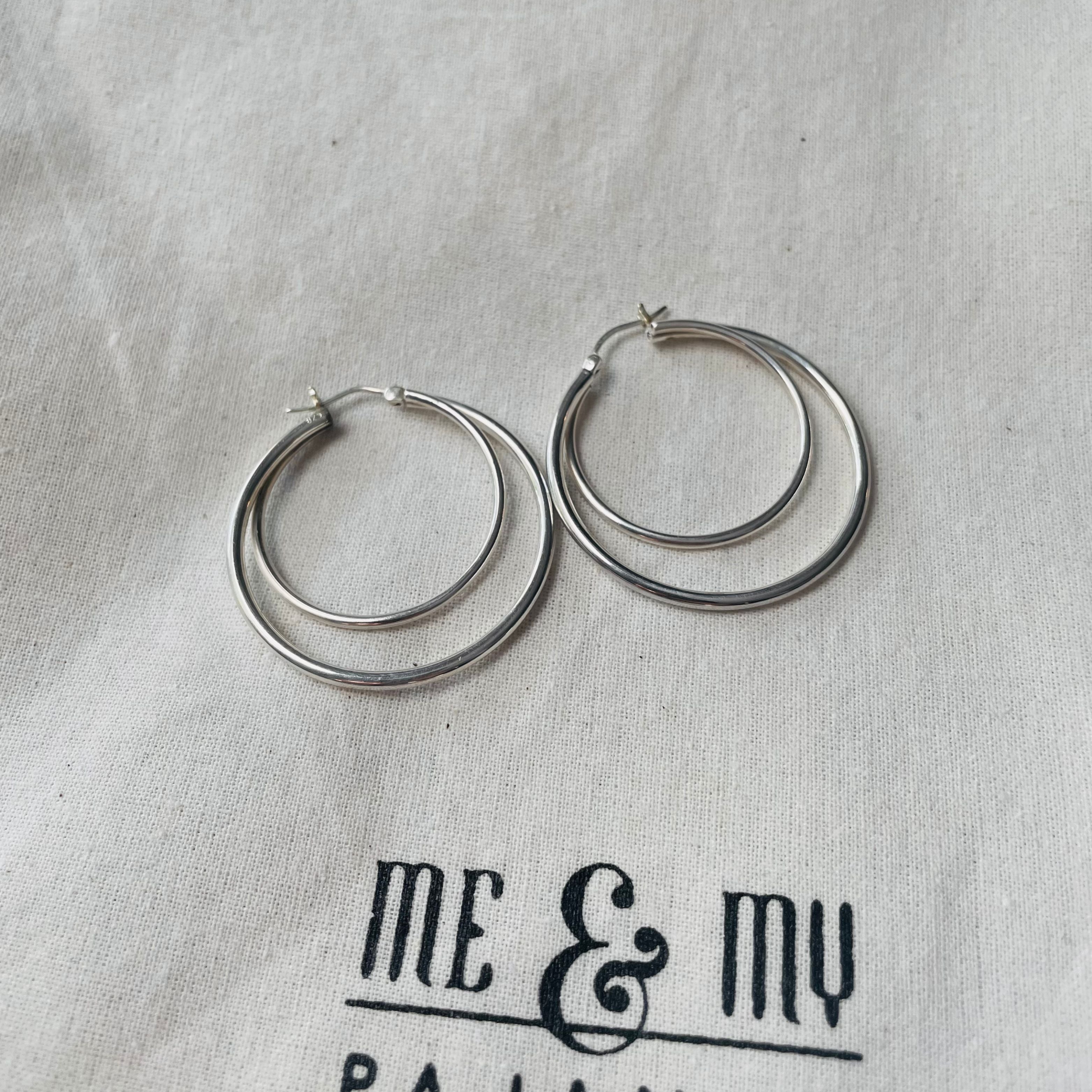 Circle Hoop Silver Earings