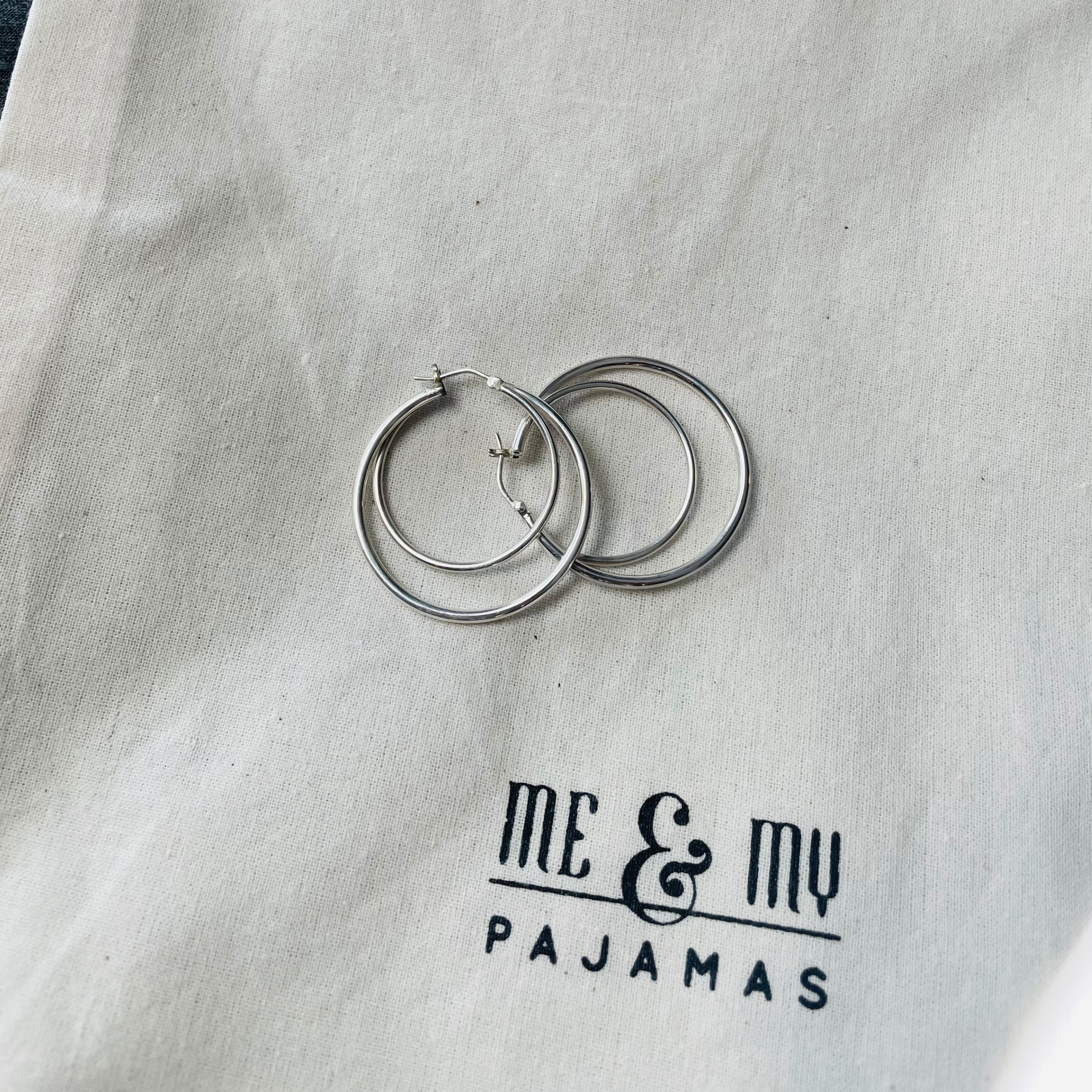 Circle Hoop Silver Earings