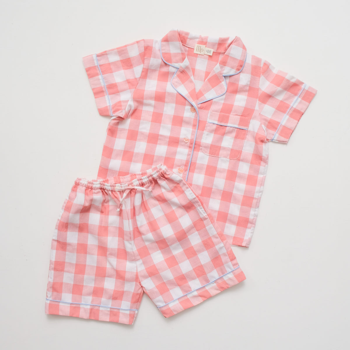 Louise Girl Pink Gingham Short Set