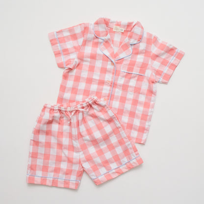 Louise Girl Pink Gingham Short Set