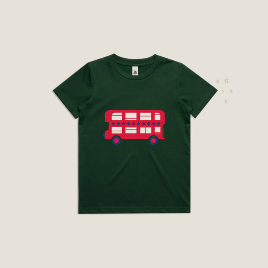 London Bus T-Shirt in Forest Green