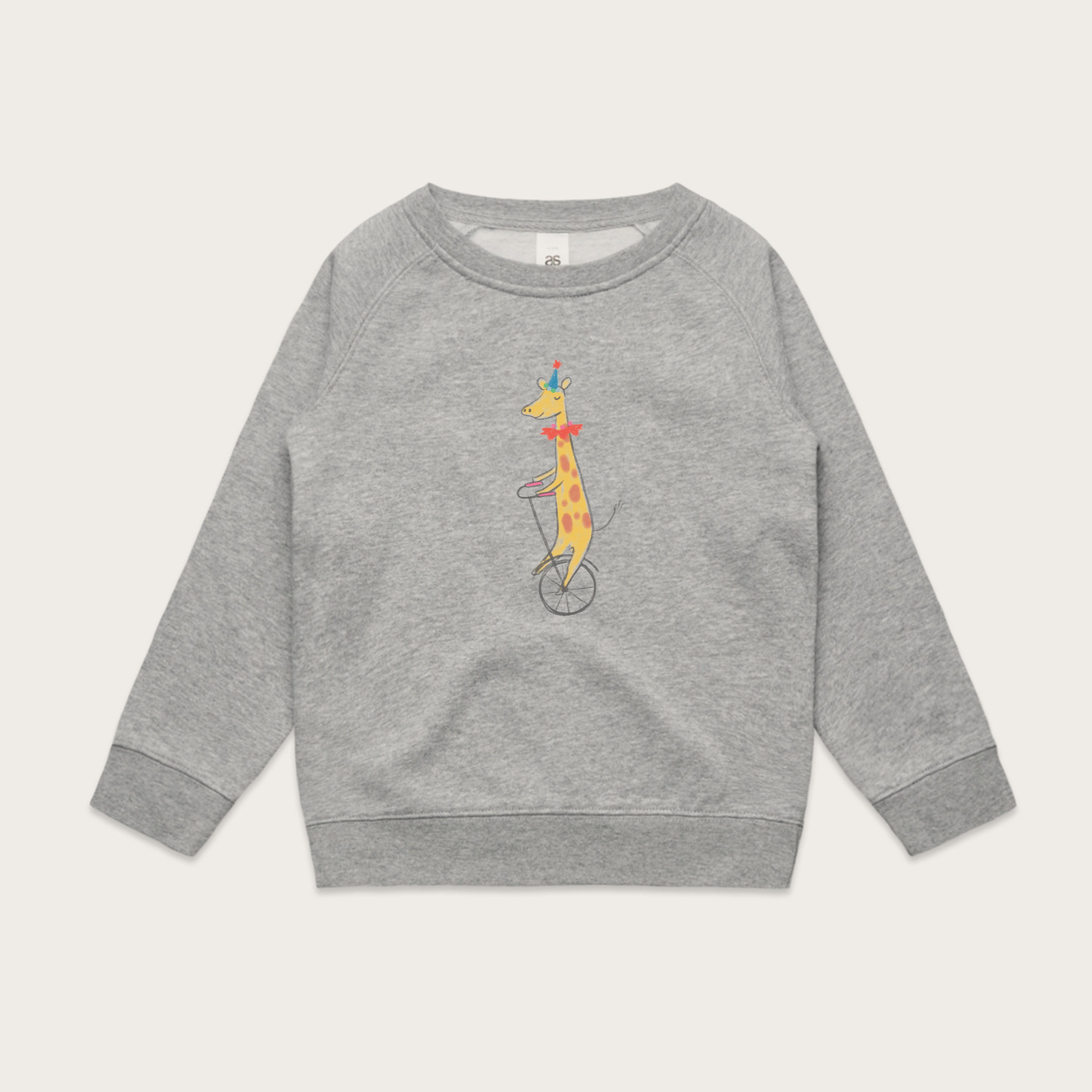 Boys Giraffe Sweater (Grey Marle)