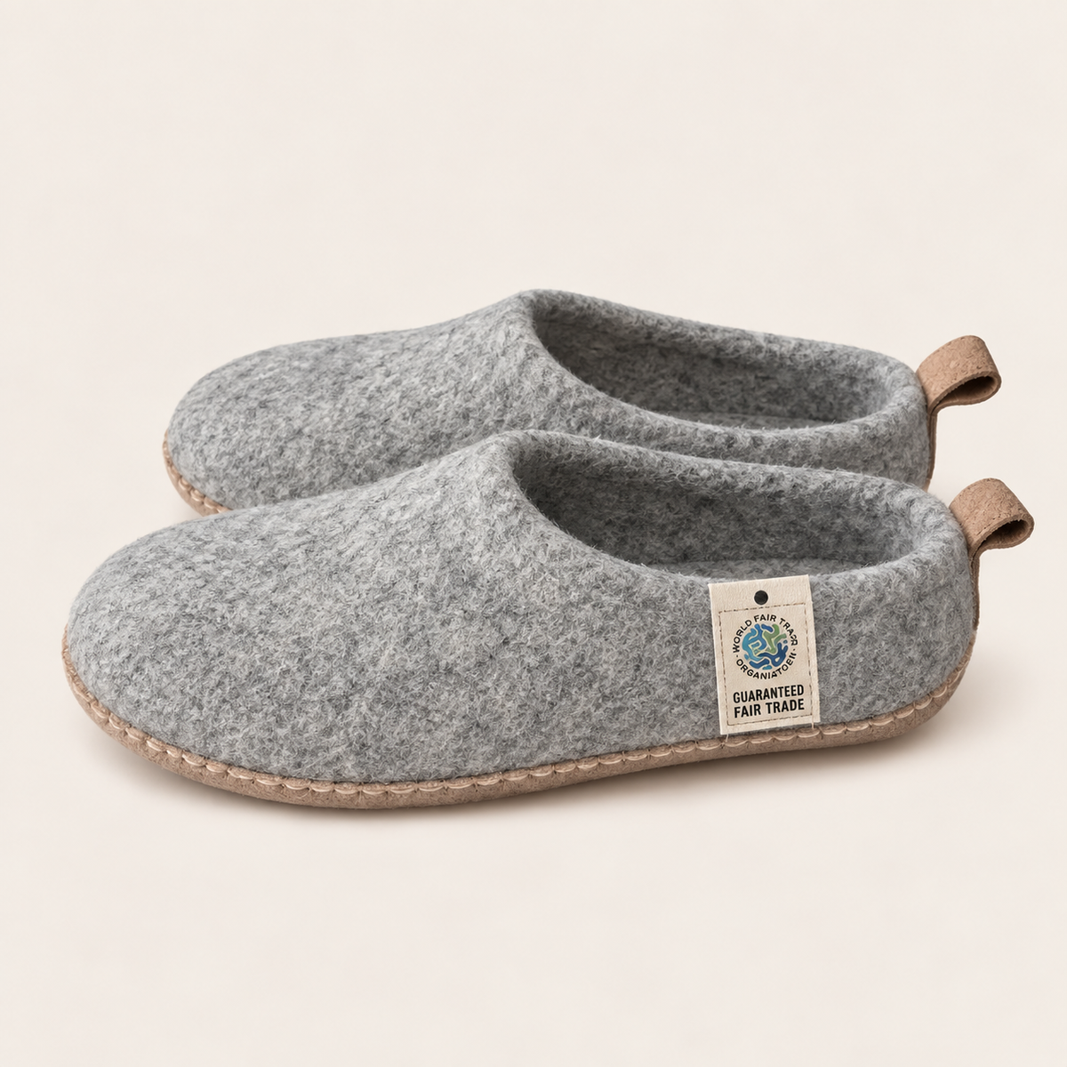 Wool felt slip on low back - Ash Grey (Unisex)