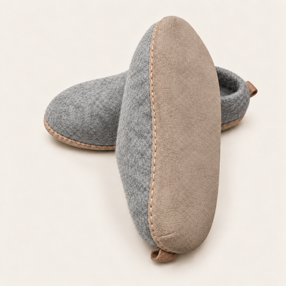 Wool felt slip on low back - Ash Grey (Unisex)