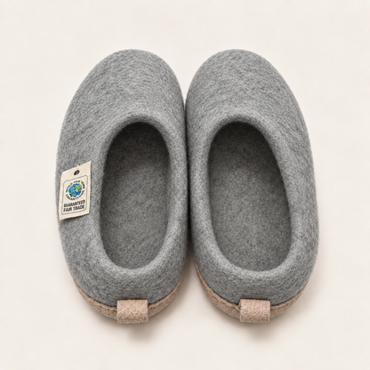 Wool felt slip on low back - Ash Grey (Unisex)