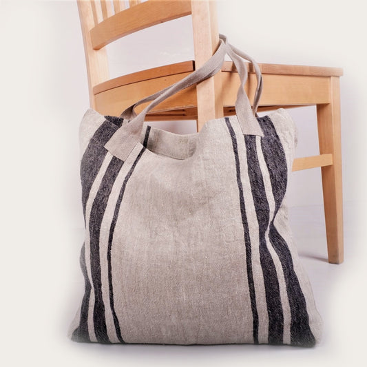Black Grain Linen Bag