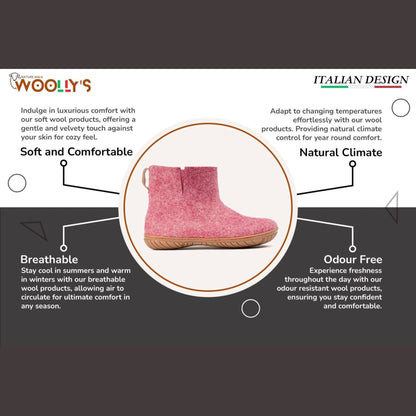 Wool Outdoor low boots with rubber sole