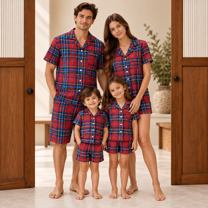 Girl Tartan Red  Short Set