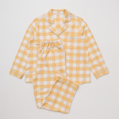 Daisy Gingham Yellow Flannelette Set
