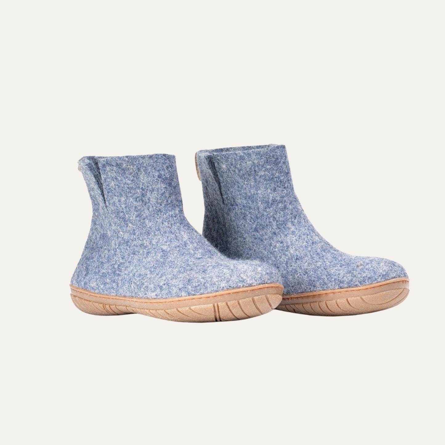 Wool Outdoor Low Boots with Rubber Sole - Denim