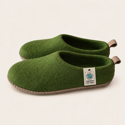 Wool felt slip on low back - Fern (Unisex)
