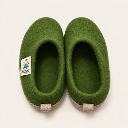 Wool felt slip on low back - Fern (Unisex)