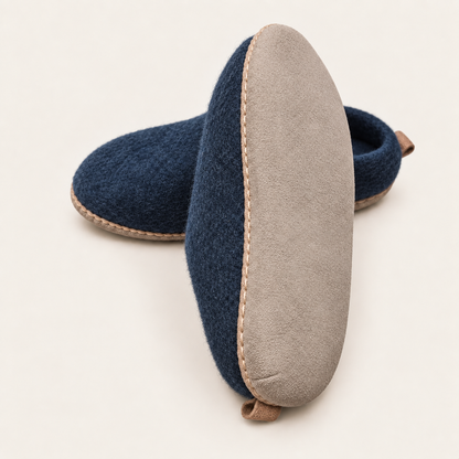 Wool felt slip on low back - Winter Blue (Unisex)