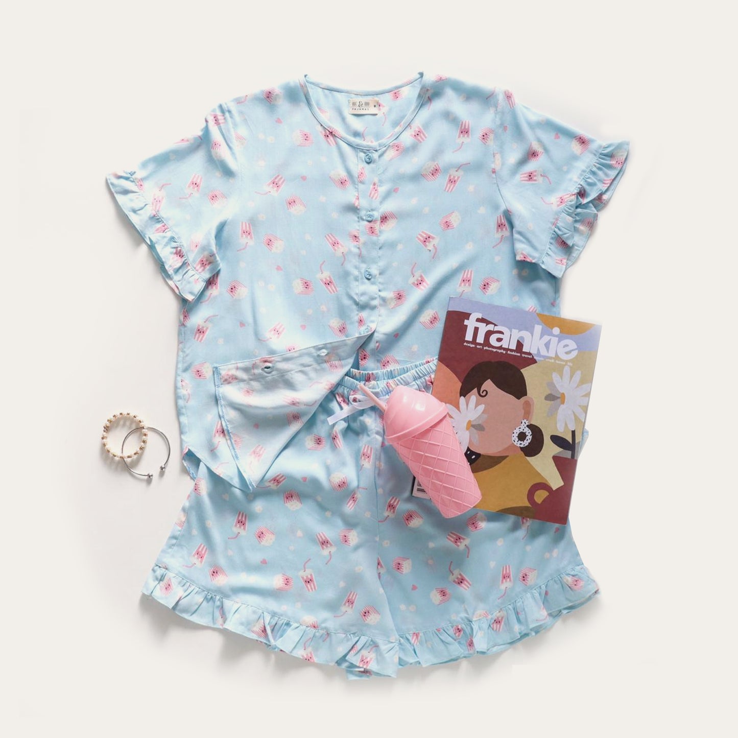 Girls Popcorn Short Set