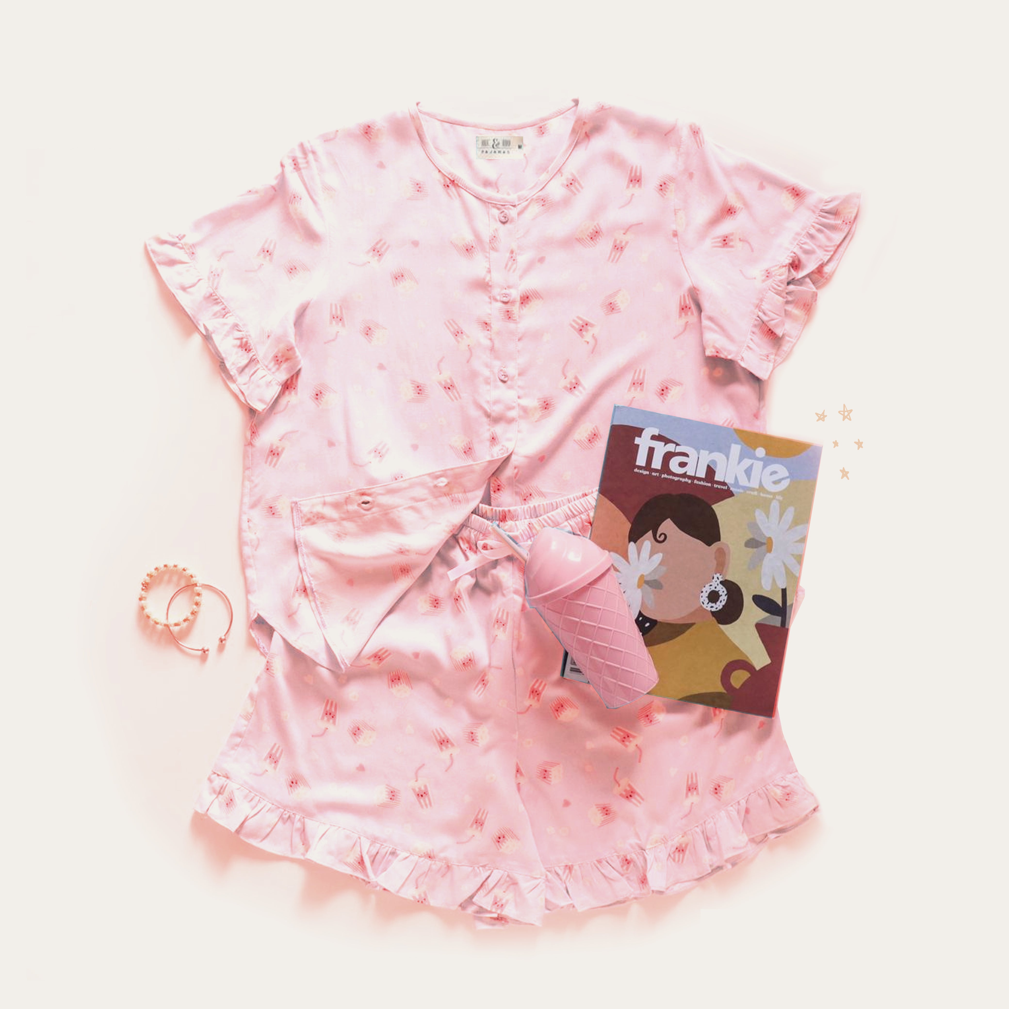 Girls Popcorn Short Set