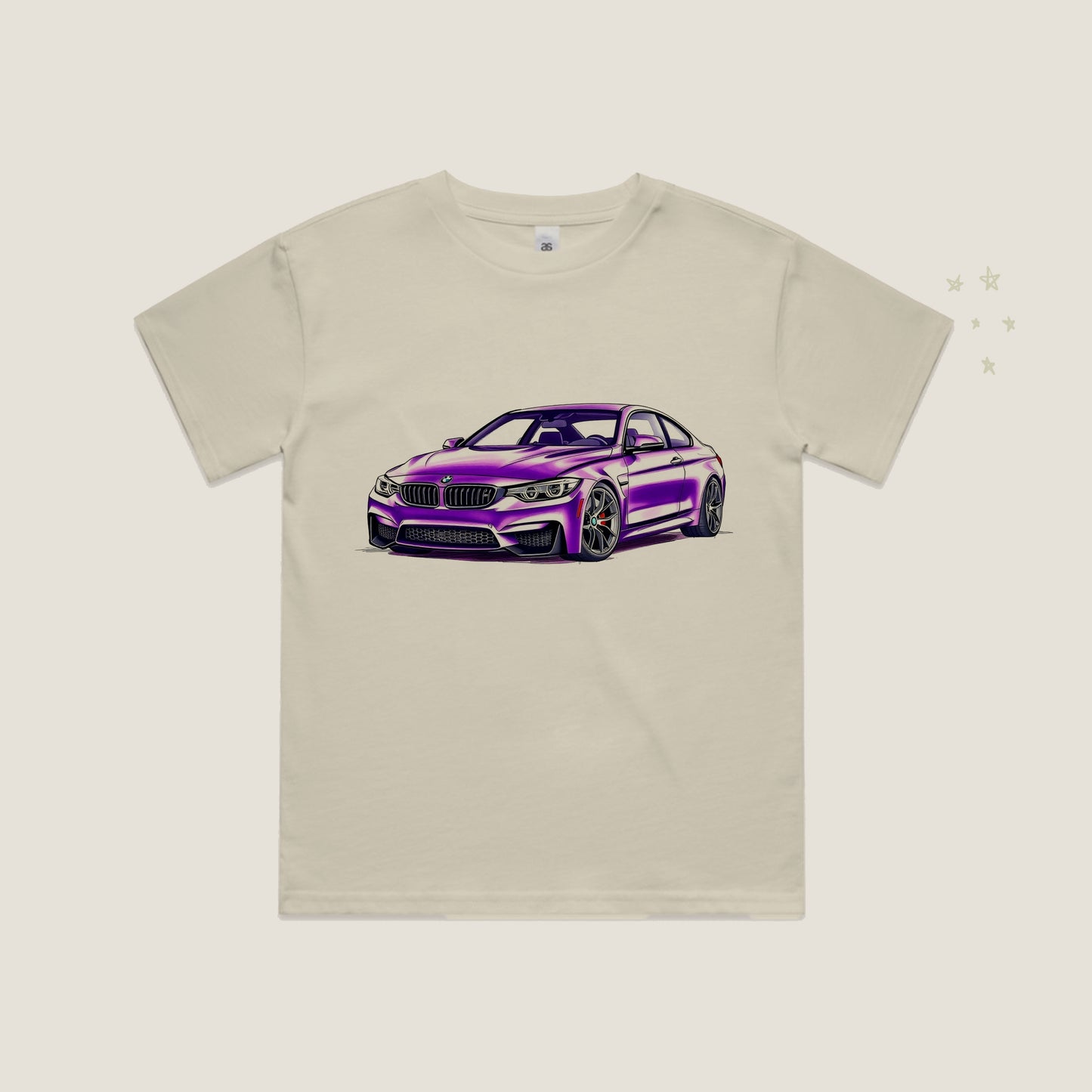 BMW Sketch Purple T-Shirt in Ecru