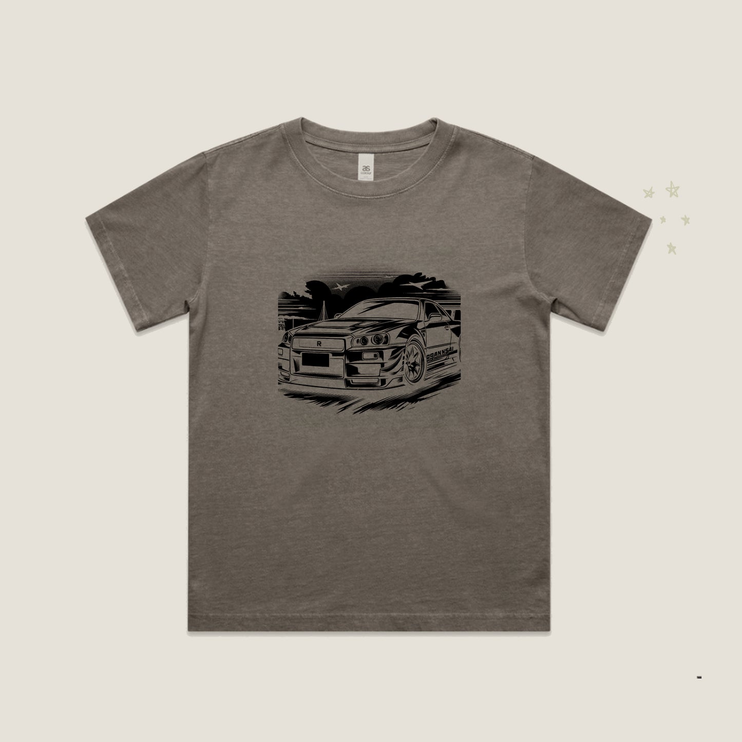 Nissan Skyline Sketch T-Shirt in Faded Grey