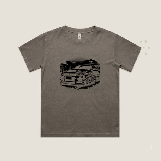 Nissan Skyline Sketch T-Shirt in Faded Grey