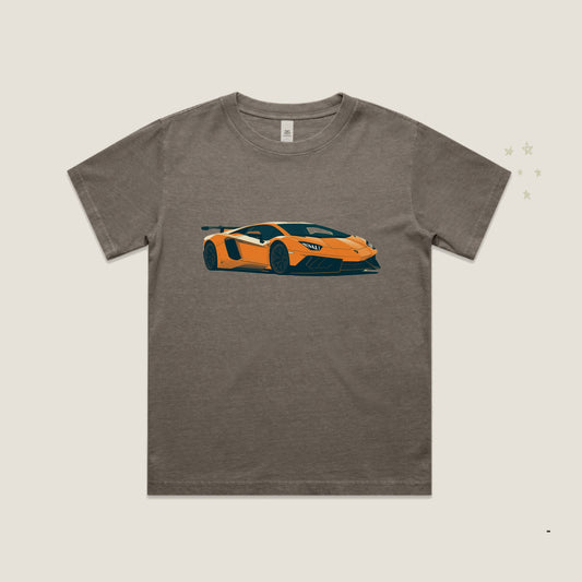 Lamborghini Sketch T-Shirt in Faded Grey