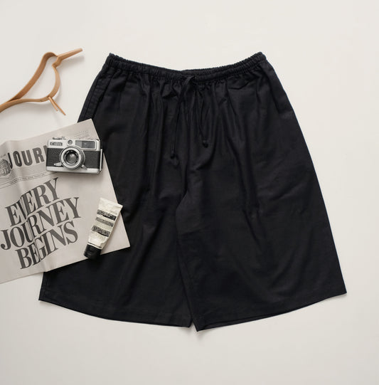 Black Linen Men Shorts