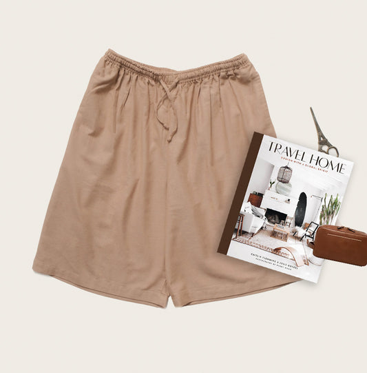 Brown Linen Men Shorts
