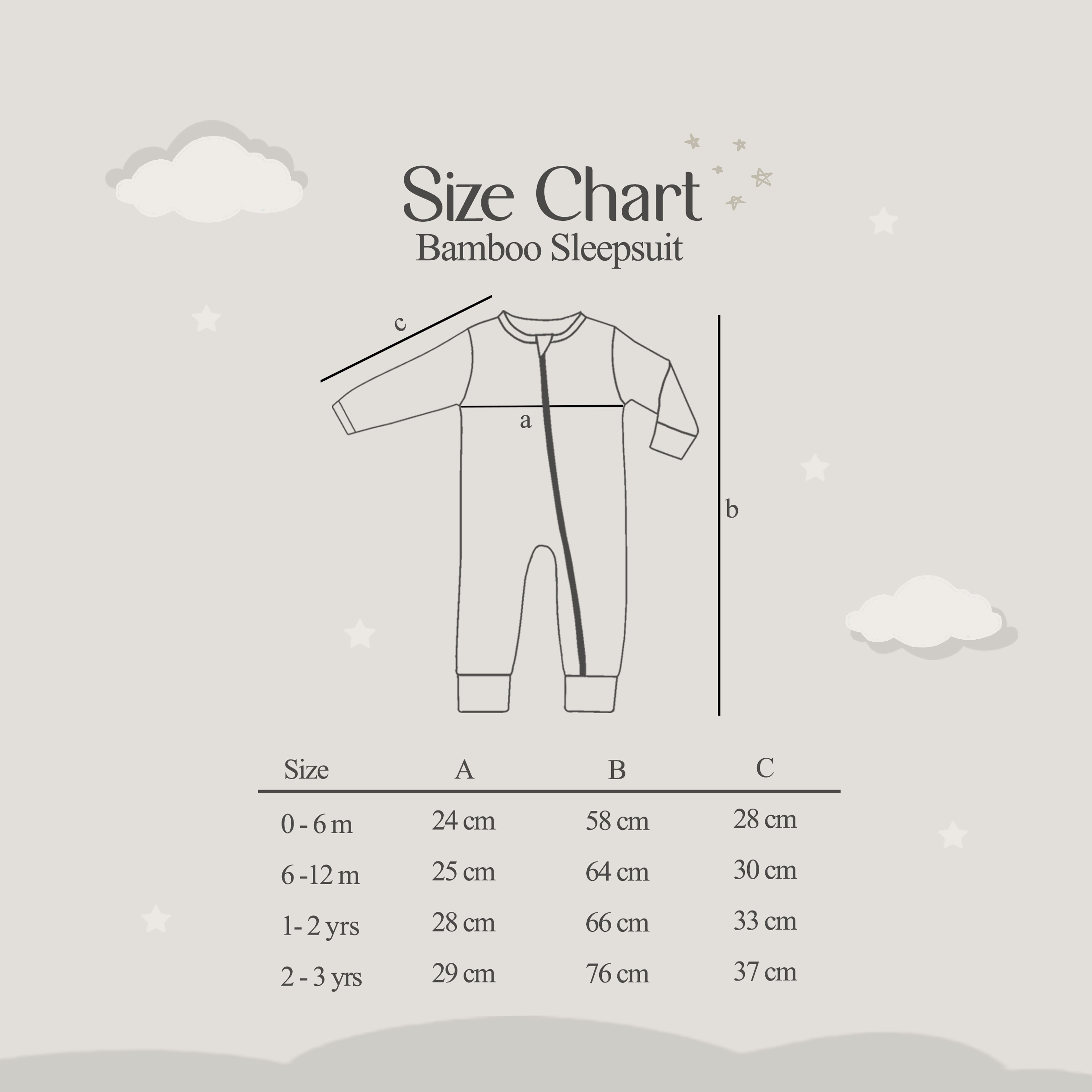 Louise Bamboo Cotton Sleepsuit (Beige)