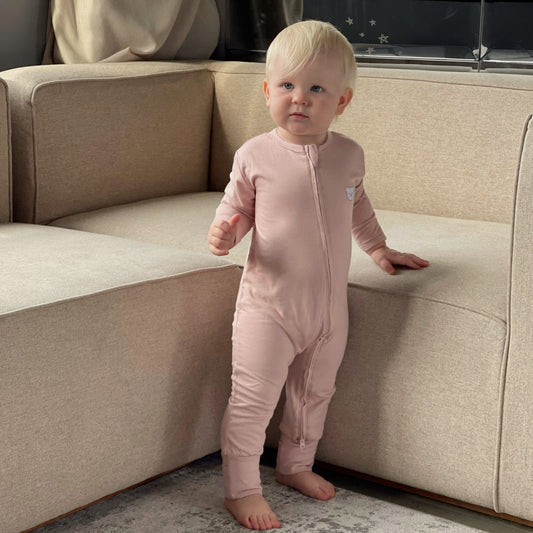 Louise Bamboo Cotton Sleepsuit (Blush)