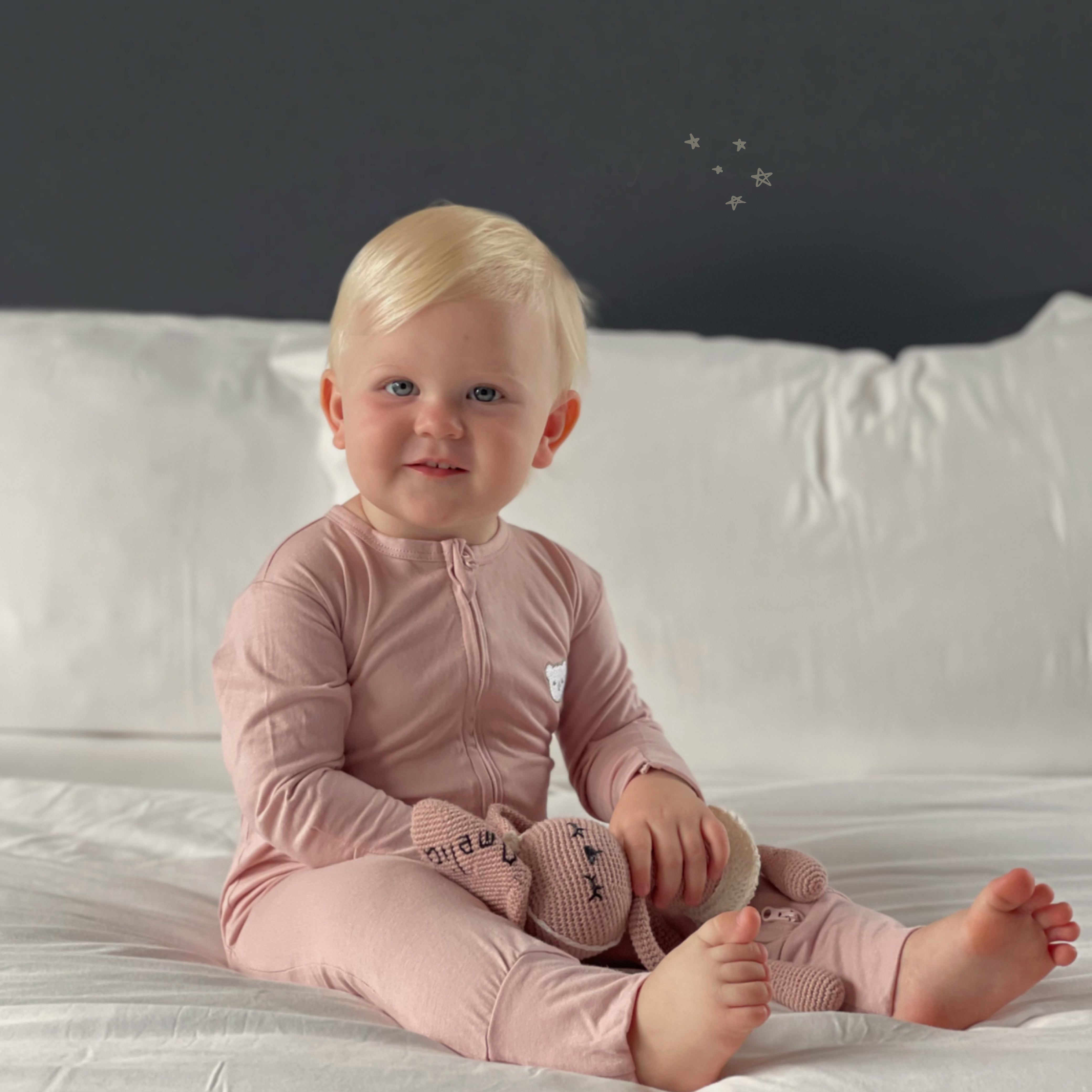 Louise Bamboo Cotton Sleepsuit (Blush)