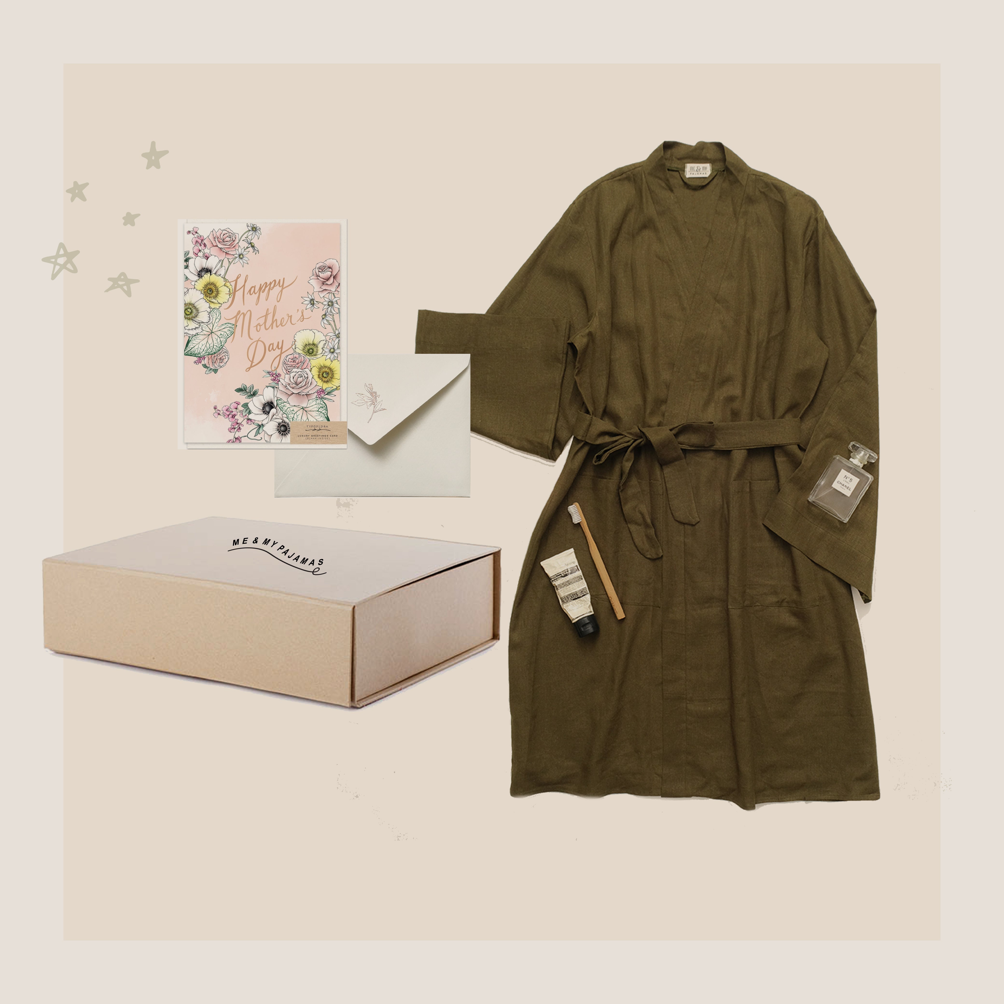 Kimono Linen Green Mum