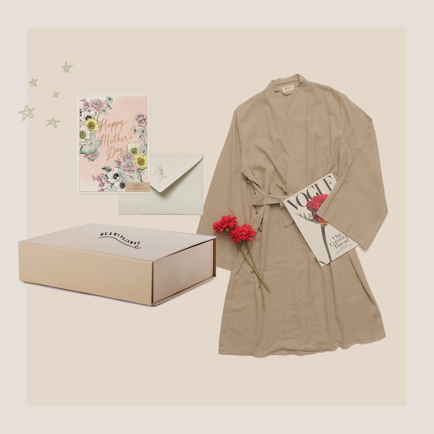 Kimono Linen Natural Mum