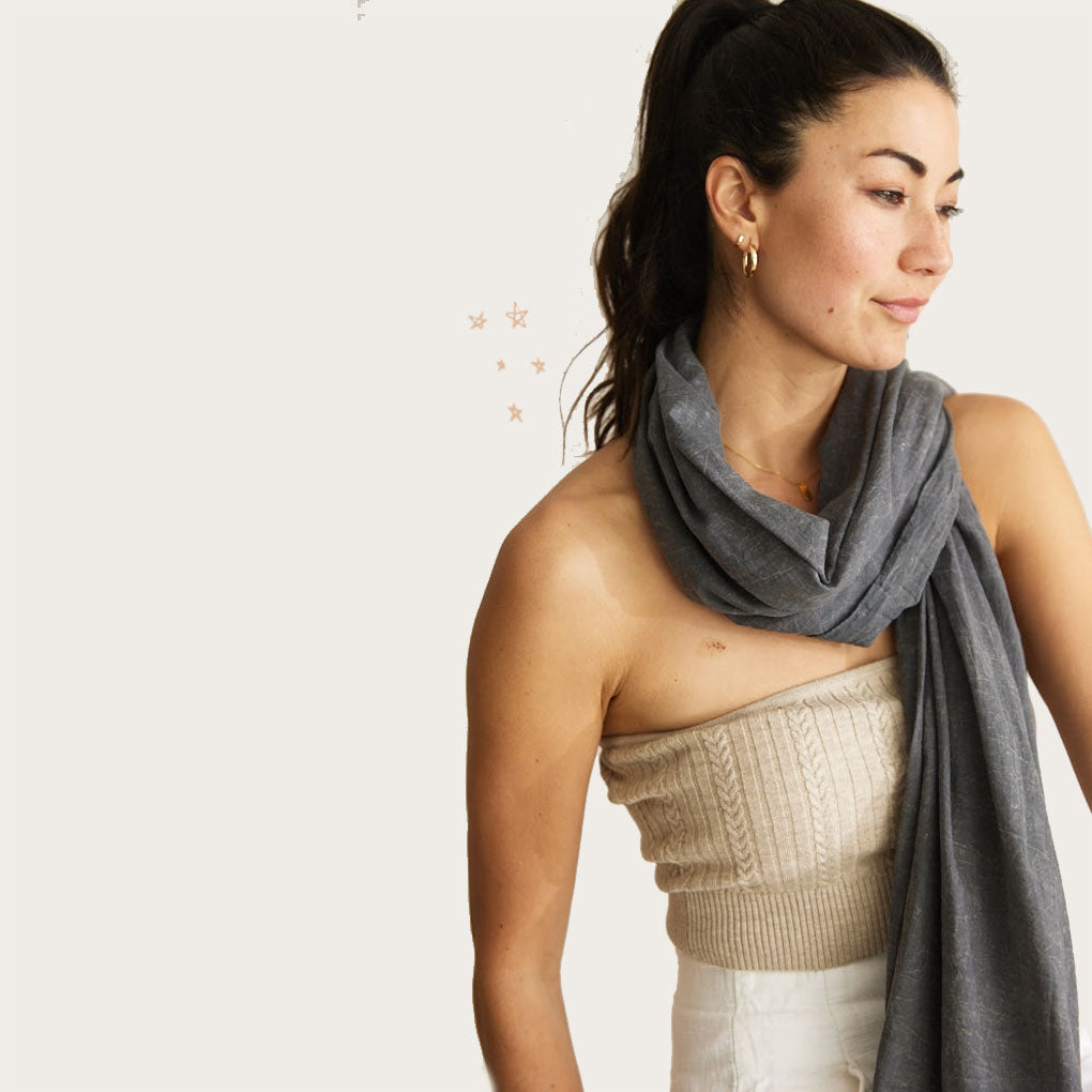 Scarf ~ French Riviera ~ Charcoal Grey