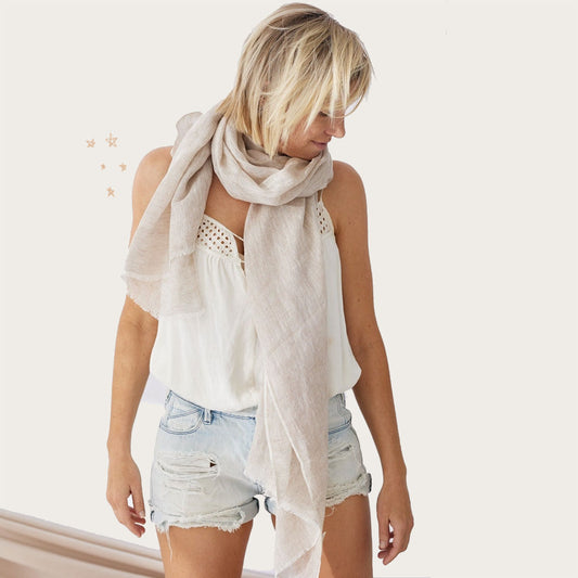 Marseille Linen Scarf - Natural