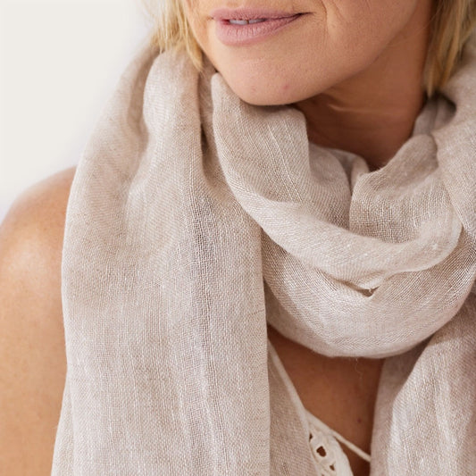 Marseille Linen Scarf - Natural