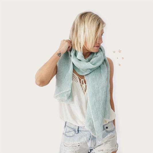 Marseille Linen Scarf - Sage Green