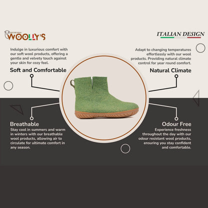 Wool Outdoor low boots with rubber sole