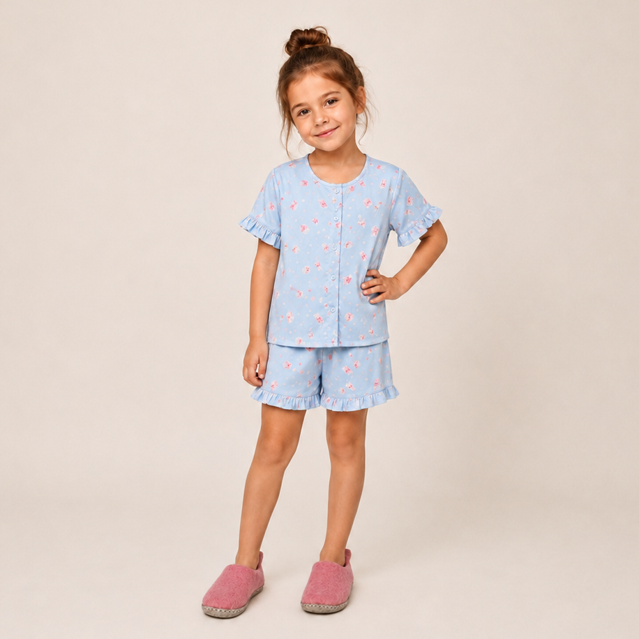 Girls Popcorn Short Set