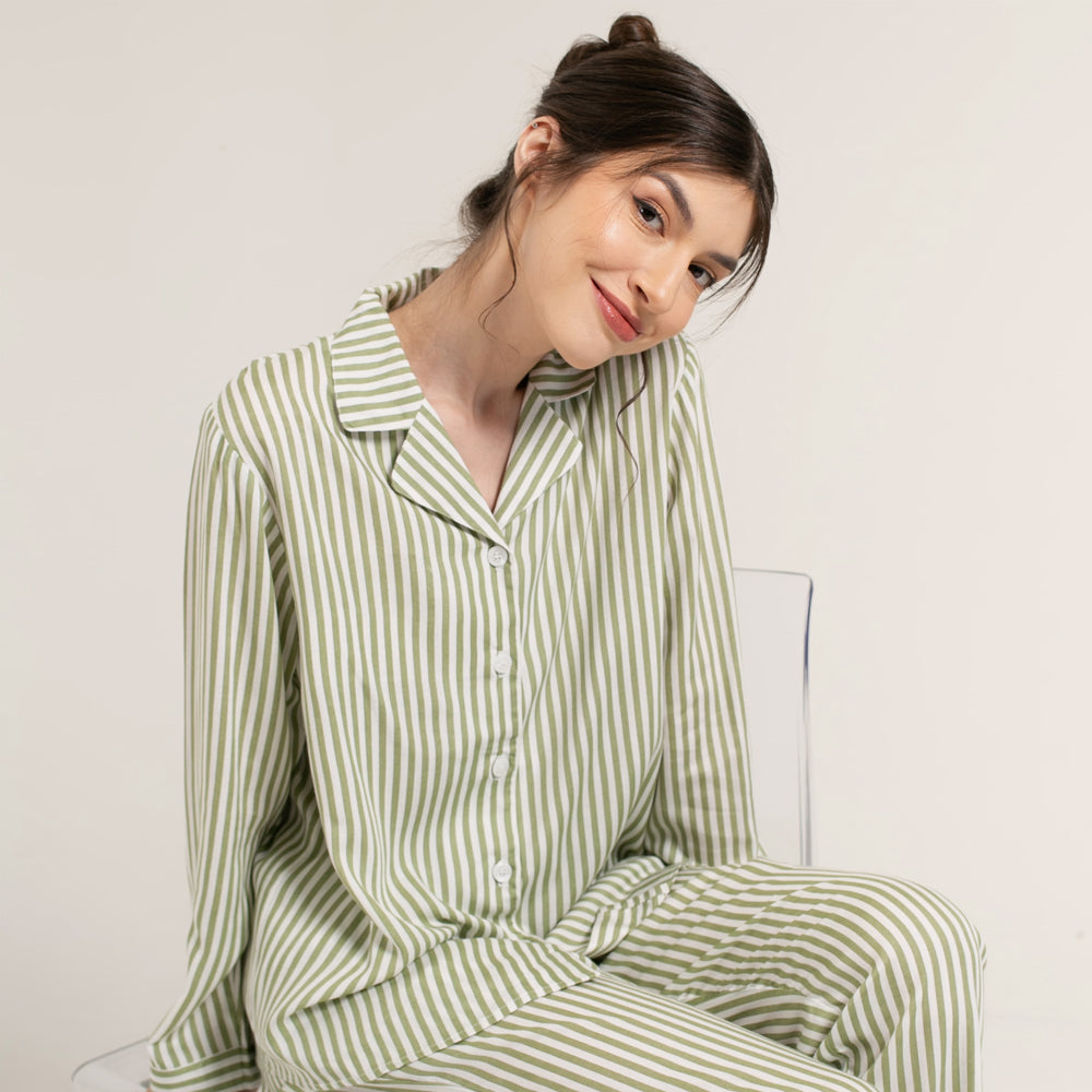 Chloe Pistachio Long Stripe Set (XS - S size)