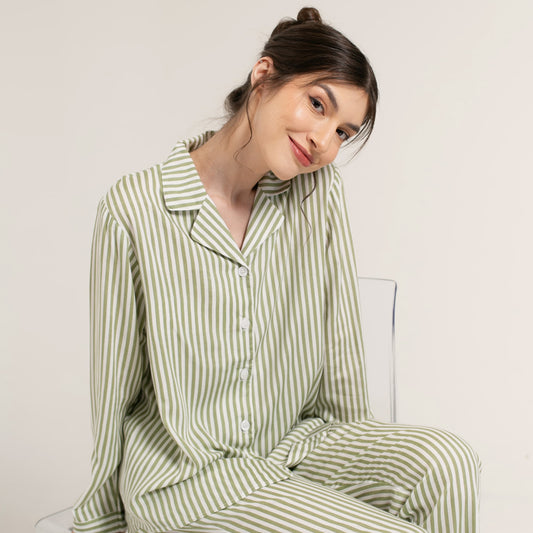 Chloe Pistachio Long Stripe Set (XS - S size)