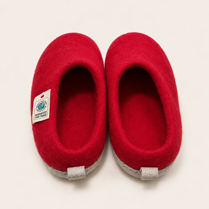 Wool felt slip on low back - Ruby (Unisex)
