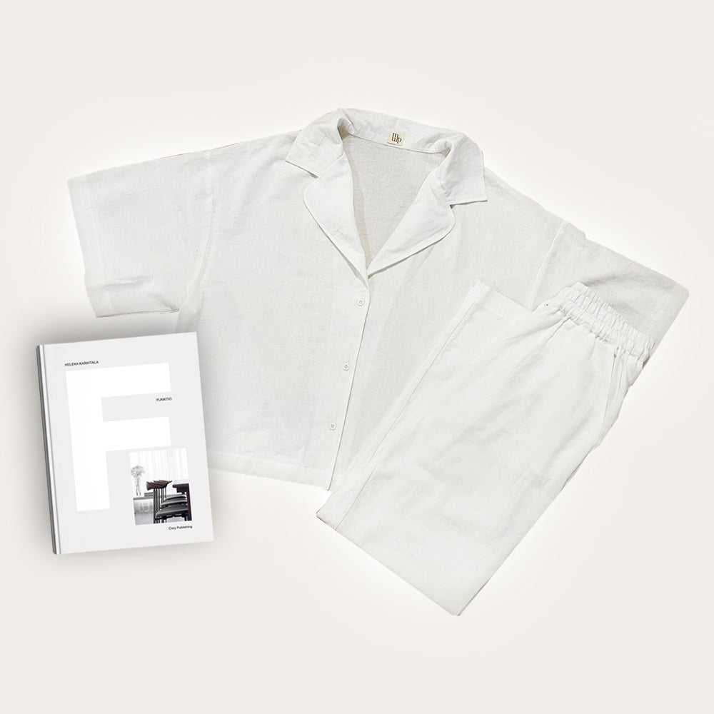 Seminyak Long Linen Blend Set - White