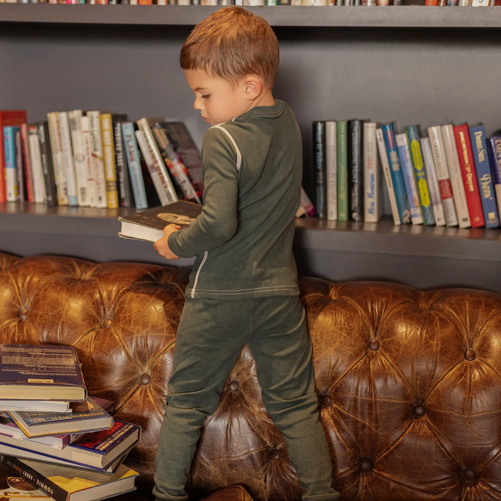 Army Green Stitching Longset