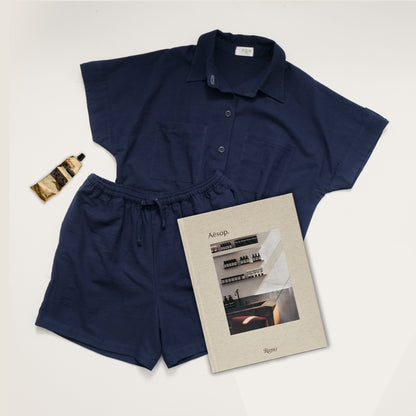 Country Linen Set - Navy Blue