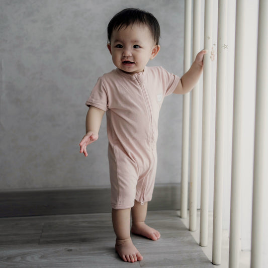 Taylor Bamboo Cotton Romper - Blush