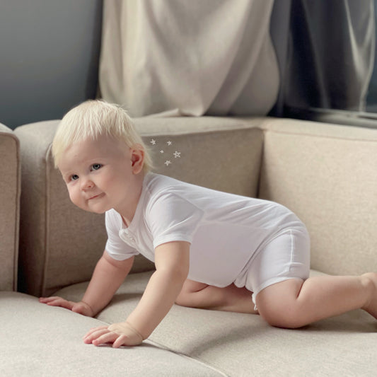 Taylor Bamboo Cotton Romper (1 - 2Y) - White