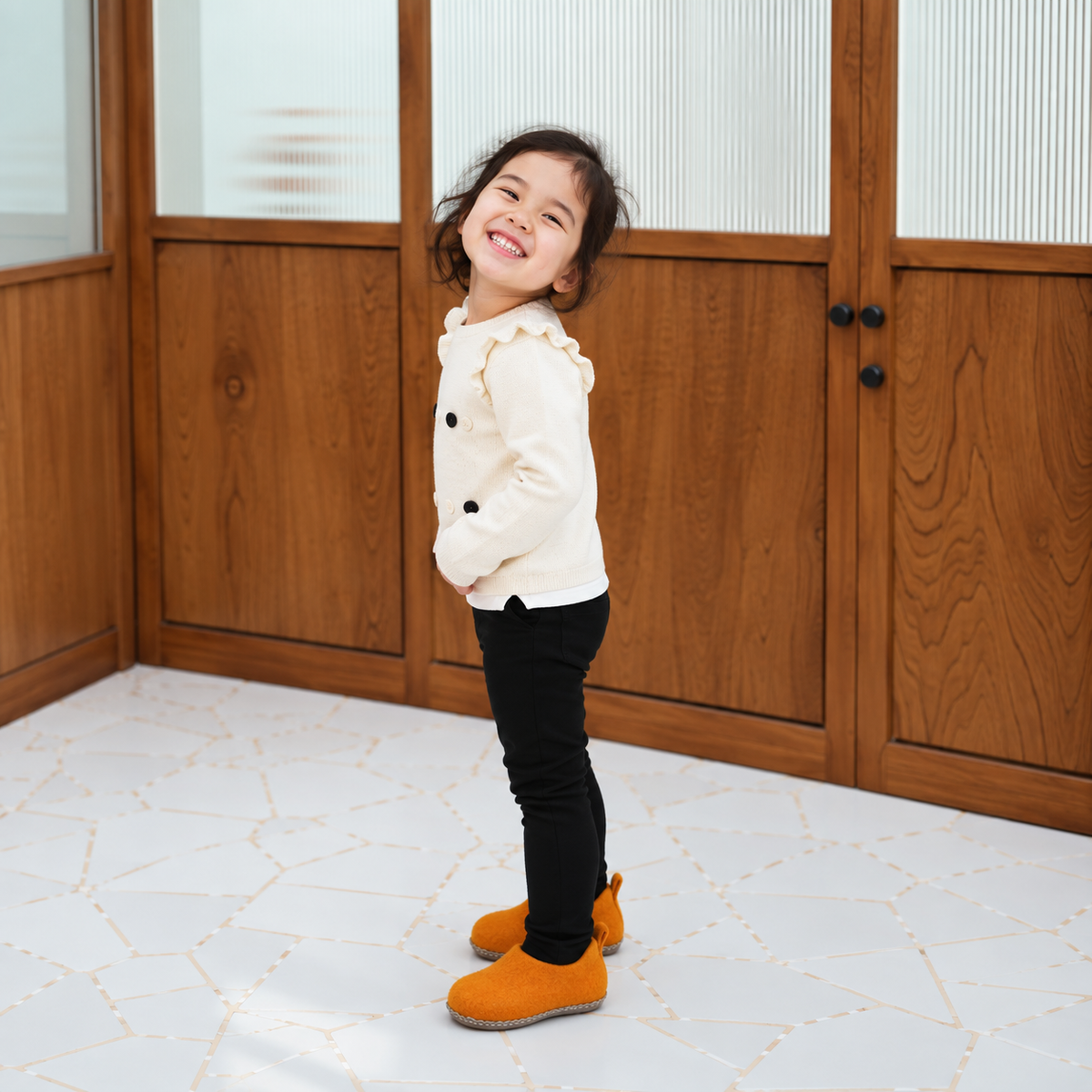 Kids Wool slip on felt slippers